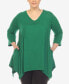 ფოტო #1 პროდუქტის Plus Size Empire Cut V-neck Tunic Top