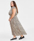 Фото #2 товара Trendy Plus Size Animal-Print Maxi Dress, Created for Macy's