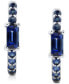 ფოტო #3 პროდუქტის Sapphire Extra Small Hoop Earrings (1/2 ct. t.w.) in 14k White Gold, 0.43"