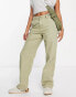 ASOS DESIGN Hourglass minimal cargo trouser in khaki with contrast stitching Зеленый, 38 - фото #2