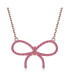 Kids/Young Teens Sterling Silver Cubic Zirconia Bow Tie Ribbon Necklace