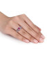 ფოტო #2 პროდუქტის Lab-Grown Ruby (1 1/3 ct. t.w.) and Lab-Grown White Sapphire (3/8 ct. t.w.) Heart Vintage Style Ring in Sterling Silver