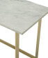 Фото #4 товара 42 inch Faux Marble Desk with White Top and Gold Base