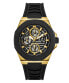 Фото #1 товара Guess Herren Armbanduhr 44 mm Armband Silikon 2-TONE CASE BLACK SILICONE GW0577G2