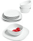 Фото #1 товара Whiteware Soft Square 12-Pc. Dinnerware Set, Service for 4, Created for Macy's