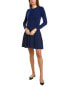 Sofiacashmere Drop-Waist Cashmere Flare Dress Women's Blue Xs