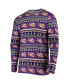 ფოტო #2 პროდუქტის Men's Purple LSU Tigers Ugly Sweater Knit Long Sleeve Top and Pant Set