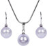 A charming set of Pearl Lavender necklaces and earrings