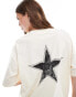 Фото #3 товара ASOS DESIGN oversized t-shirt with star graphic in ecru