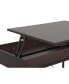 Juno Dark Brown Wood Lift Top Desk With Hidden Storage And Drawer