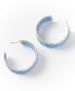 ფოტო #1 პროდუქტის Rajiyah Beaded Hoop Earrings - Silver, Turquoise