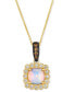 Фото #1 товара Le Vian neopolitan Opal (1-1/4 ct. t.w.) & Diamond (3/8 ct. t.w.) Halo Pendant Necklace in 14k Gold, 18" + 2" extender