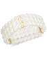 ფოტო #1 პროდუქტის Gold-Tone Imitation Pearl Triple-Row Stretch Bracelet, Created for Macy's