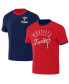 Фото #1 товара Men's Darius Rucker Collection by Navy, Red Minnesota Twins Two-Way Ringer Reversible T-shirt