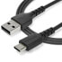 Фото #8 товара Кабель зарядный USB A - USB C 2m Startech.com. Устойчивый к обрывам. Быстрая зарядка и синхронизация. Данные USB 2.0. Плетеная оплетка TPE и арамидное волокно. Черный. Samsung S10, iPad Pro, Pixel. 485 Мбит/с.