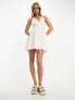 Фото #2 товара Платье Pimkie – Короткое камисоль-платье-скейтер в белом с бретельками и вышивкой.
