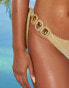 Moda Minx X Sophie Piper Boujee tie side bikini bottom in gold metallic