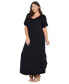 ფოტო #3 პროდუქტის Plus Size Short Sleeve Pocket Maxi Dress