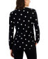 Women's Split-Neck Pearl-Dot Top