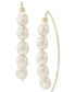 ფოტო #1 პროდუქტის Cultured Freshwater Rice Pearl (5-6mm) Threader Earrings in 10k Gold