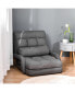 Convertible Floor Sofa Bed, Recliner Armchair Upholstered Sleeper Chair with Pillow for Living Room Bedroom Lounge, Grey