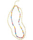 Фото #3 товара ADORNIA multi Color Bead and Paper Clip Chain Double Necklace