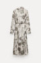 Фото #16 товара Платье-рубашка из 100% рами с принтом — zw collection ZARA