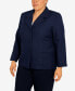 Фото #3 товара Plus Size Classic Chic Button Front Long Sleeve Jacket