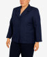 Фото #4 товара Plus Size Classic Chic Button Front Long Sleeve Jacket