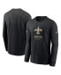 Фото #1 товара Men's Black New Orleans Saints Sideline Performance Long Sleeve T-shirt