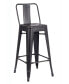 Фото #2 товара Industrial Metal Barstools with Bucket Back and 4 Legs, Set of 2