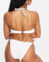 Фото #6 товара Ivory Rose Fuller Bust mix & match rib upside down triangle bikini top in white