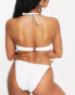 Фото #3 товара Ivory Rose Fuller Bust mix & match rib upside down triangle bikini top in white