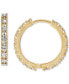 ფოტო #1 პროდუქტის Diamond Cut Flat Bead Link Small Huggie Hoop Earrings in 10k Two-Tone Gold, 3/4"