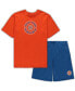 ფოტო #2 პროდუქტის Men's Orange, Blue New York Knicks Big and Tall T-shirt and Shorts Sleep Set