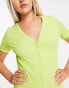 Фото #3 товара Noisy May mini button up dress in lime green