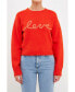 ფოტო #1 პროდუქტის Women's Love Chenille Embroidered h Sweater