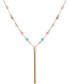 Фото #1 товара Gold-Tone Multicolor Crystal & Chain Tassel Lariat Necklace, 26" + 2" extender