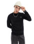 Fred Perry classic crew neck jumper in black