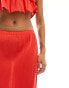 Kaiia textured elasticated waist maxi skirt co-ord in red