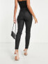 ASOS DESIGN ultimate skinny jeans with zips in coated black