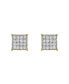 Round Cut Certified Natural Diamond (0.43 cttw) 14k Yellow Gold Earrings Square Prism Design