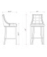 Фото #10 товара Барный стул с подлокотниками Manhattan Comfort Fifth Avenue 19" из бука с искусственной кожей