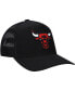 Фото #3 товара Men's Black Chicago Bulls Monogram All-Over Logo Mesh Trucker Adjustable Hat