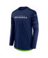 Men's College Navy, Neon Green Seattle Seahawks Square Off Long Sleeve T-shirt