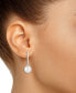 ფოტო #6 პროდუქტის Cultured Freshwater Pearl& Diamond (1/3 ct. t.w.) Halo Leverback Earrings in Sterling Silver (Also in Onyx, Turquoise, & Labradorite)