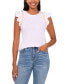ფოტო #1 პროდუქტის Women's Contrast-Trim Ruffle-Sleeve Cotton Top