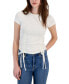 ფოტო #1 პროდუქტის Juniors' Ribbed Side-Ruched Top