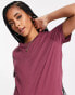 Фото #3 товара ASOS DESIGN Maternity ultimate t-shirt with crew neck in cotton blend in wine - RED