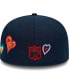 Фото #3 товара Men's Navy New England Patriots Chain Stitch Heart 59FIFTY Fitted Hat